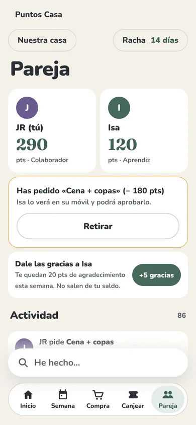 Pantalla Pareja: los puntos de JR y de Isa y una petición de «Cena + copas» pendiente de que Isa la apruebe
